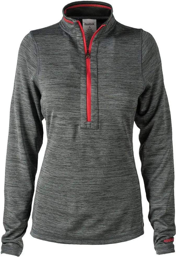Reebok 7439 Ladies Circuit Long Sleeve Half-zip - Heather Charcoal