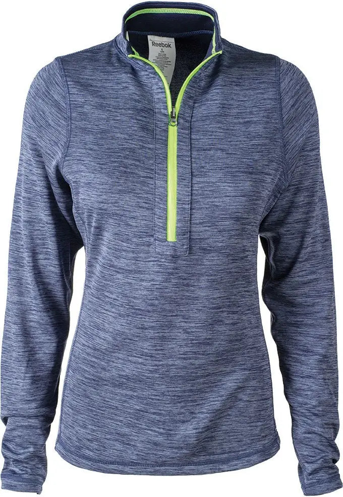 Reebok 7439 Ladies Circuit Long Sleeve Half-zip - Heather Navy