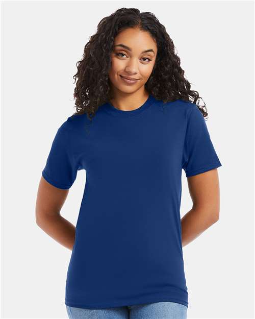 Front View of Regal Navy Beefy-T® T-Shirt - 5180