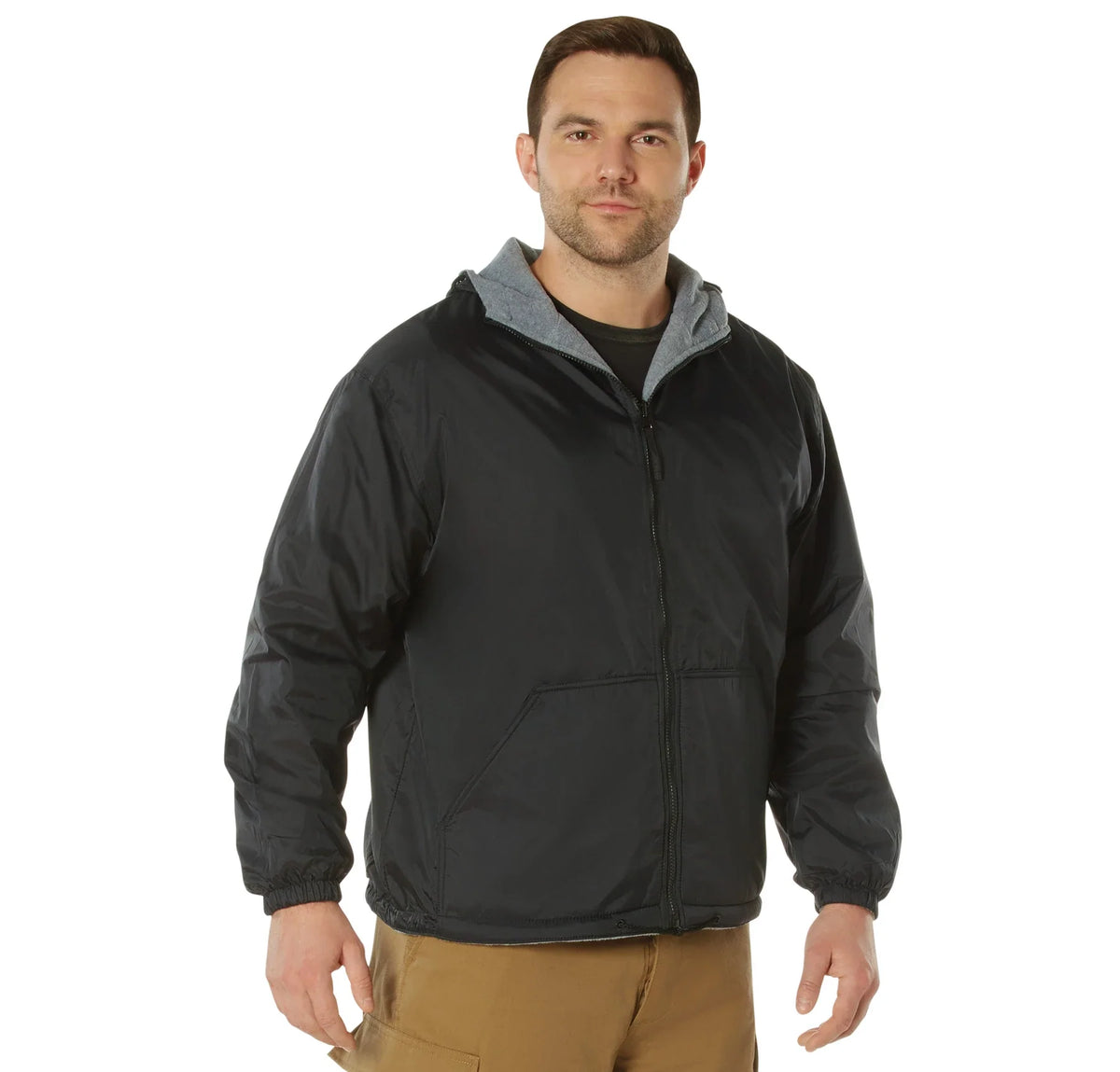 Reversible Lined Jacket with Hood