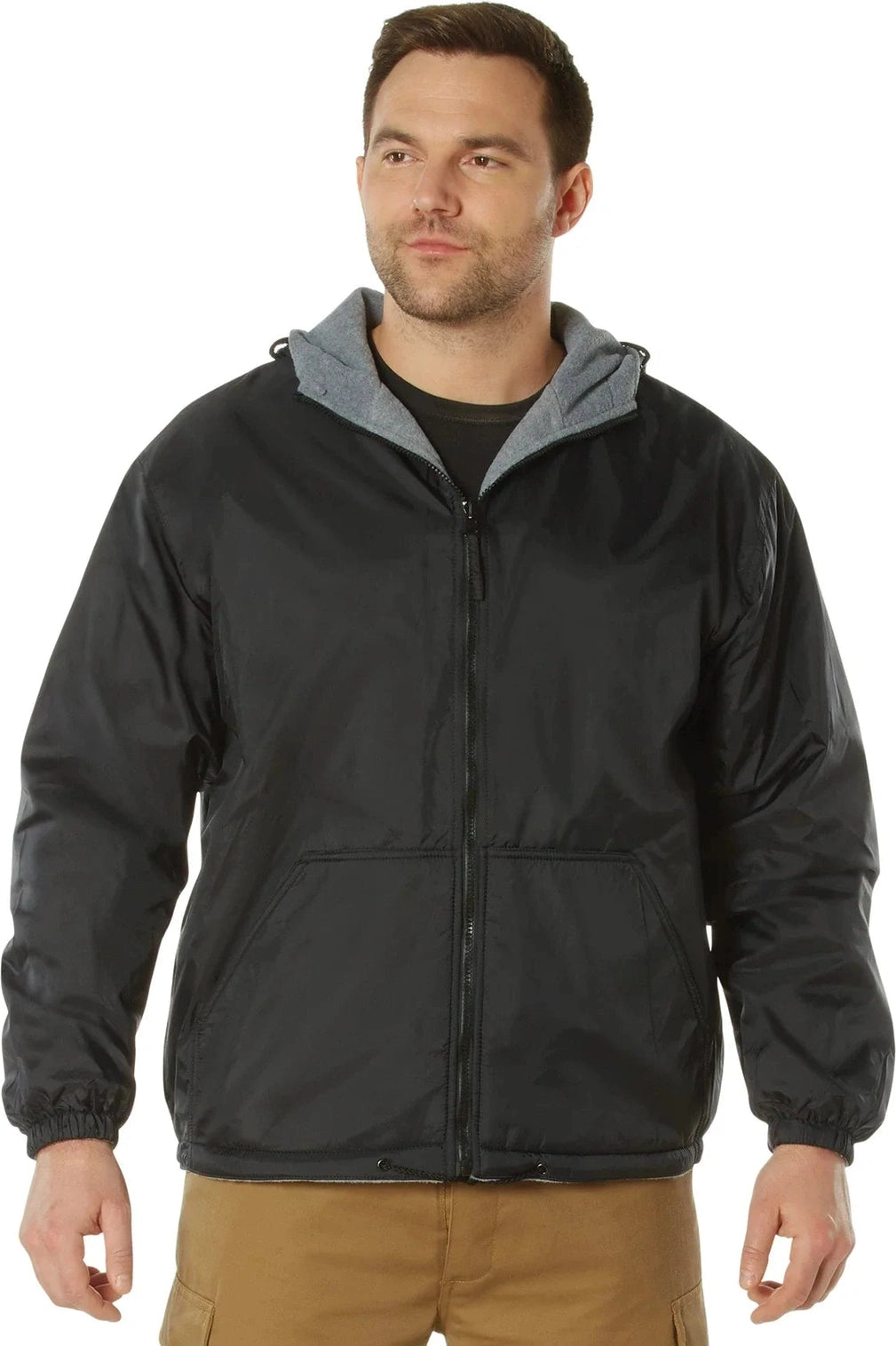 Reversible Lined Jacket with Hood