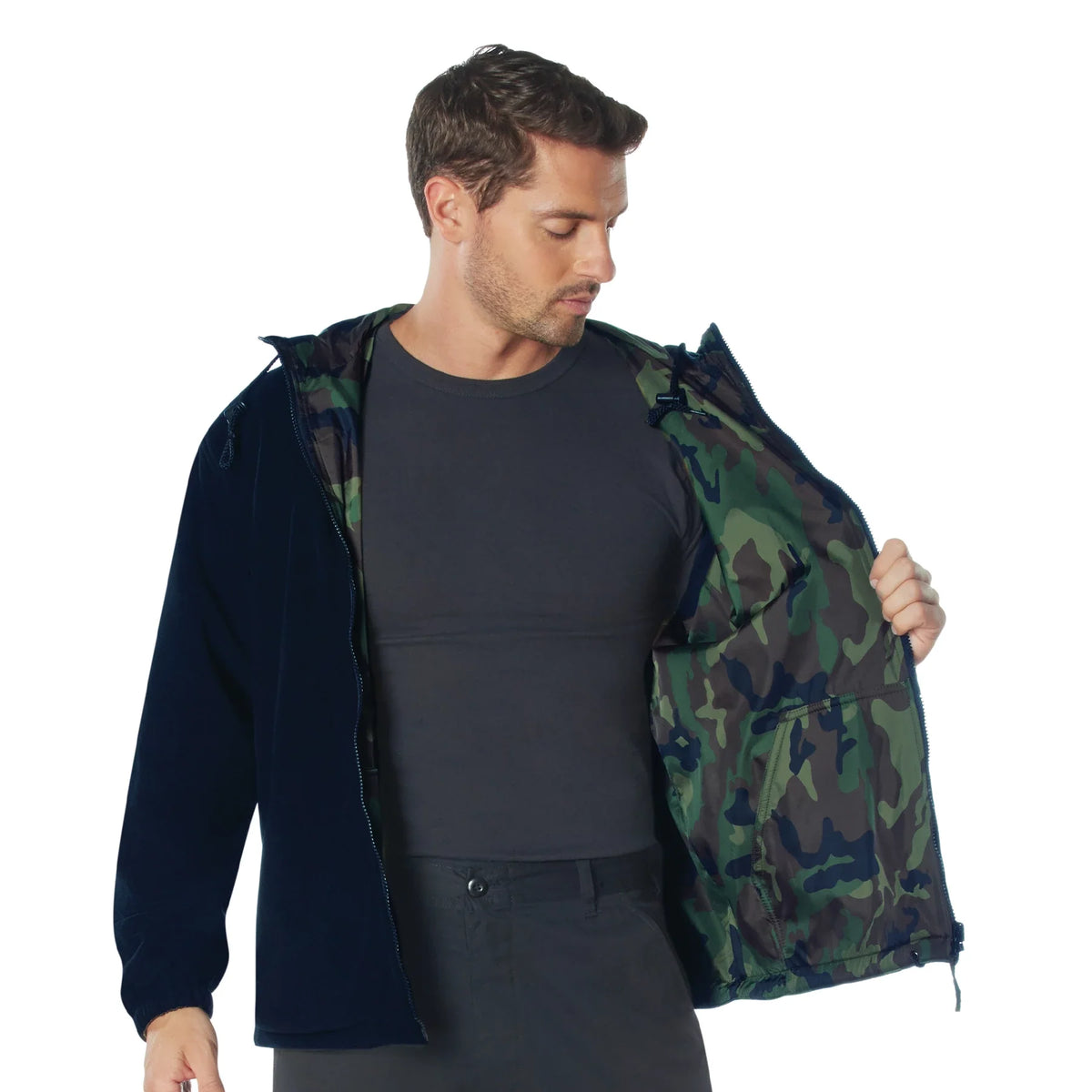 Reversible Lined Jacket with Hood