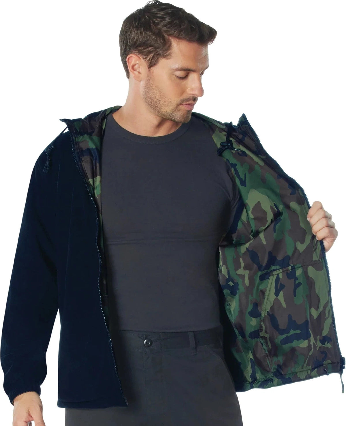 Reversible Lined Jacket with Hood