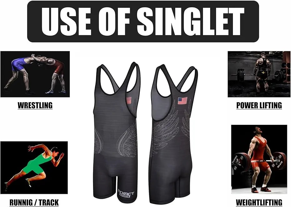 Reversible Wrestling Singlet for Gymnastic & Mma Black/gray (unisex Adult/youth)