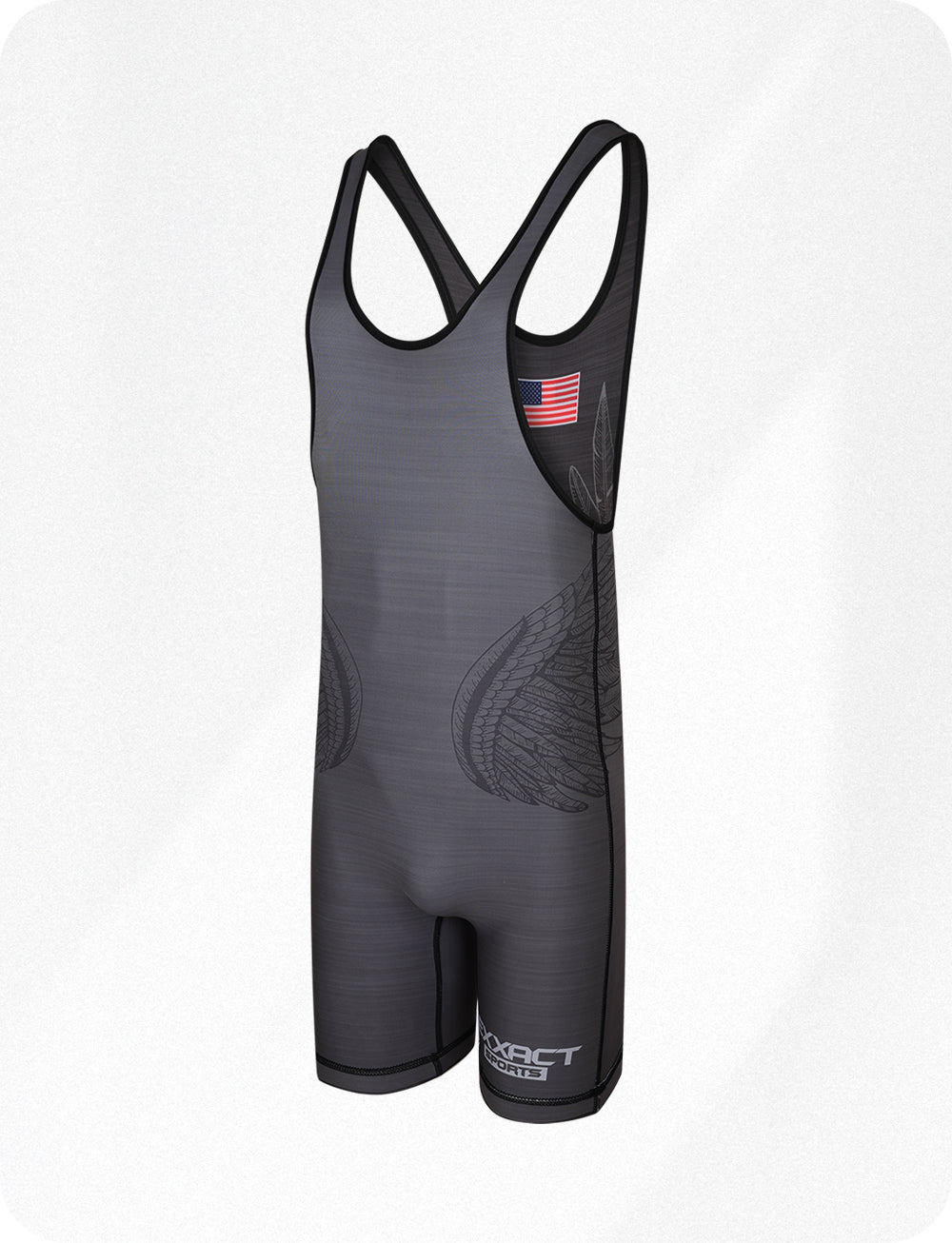 Reversible Wrestling Singlet for Gymnastic & Mma Black/gray (unisex Adult/youth)