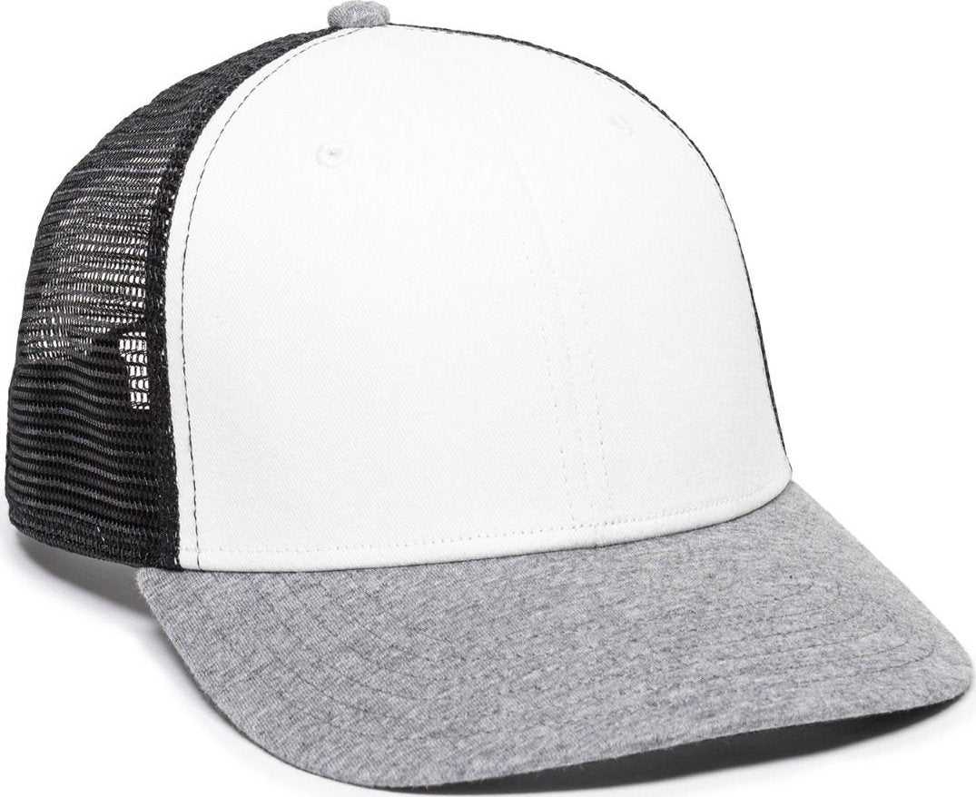 OC Sports RGR-200M Adjustable Mesh - White Black Heathered Grey - HIT a Double - 1