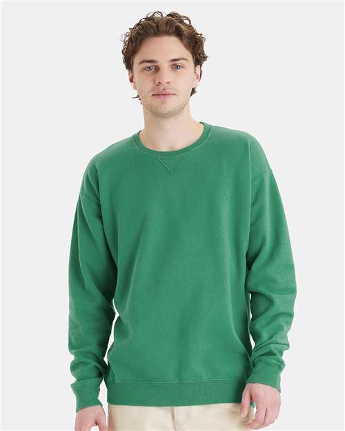 Rich Green Grass Garment-Dyed Crewneck Sweatshirt - GDH400