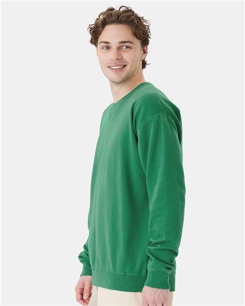 Rich Green Grass Garment-Dyed Crewneck Sweatshirt - GDH400