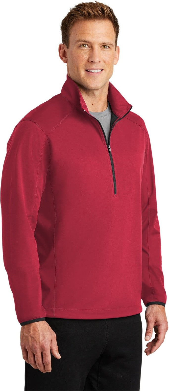 Rich Red Port Authority Active 1/2-Zip Soft Shell Jacket. J716