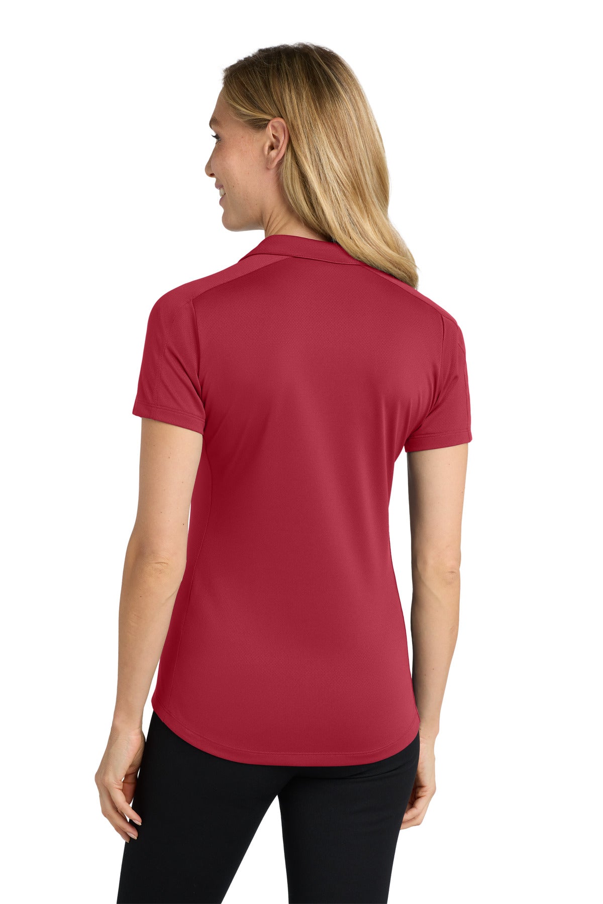 Rich Red Port Authority Women's Diamond Jacquard Polo. L569
