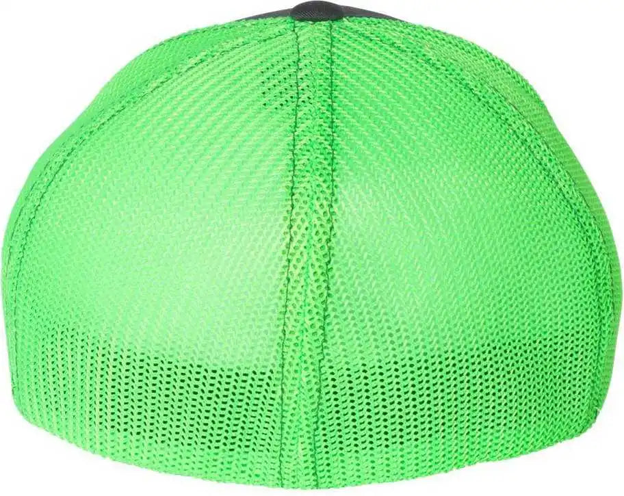 Richardson 110 Fitted Trucker with r Flex Caps Charcoal Neon Green
