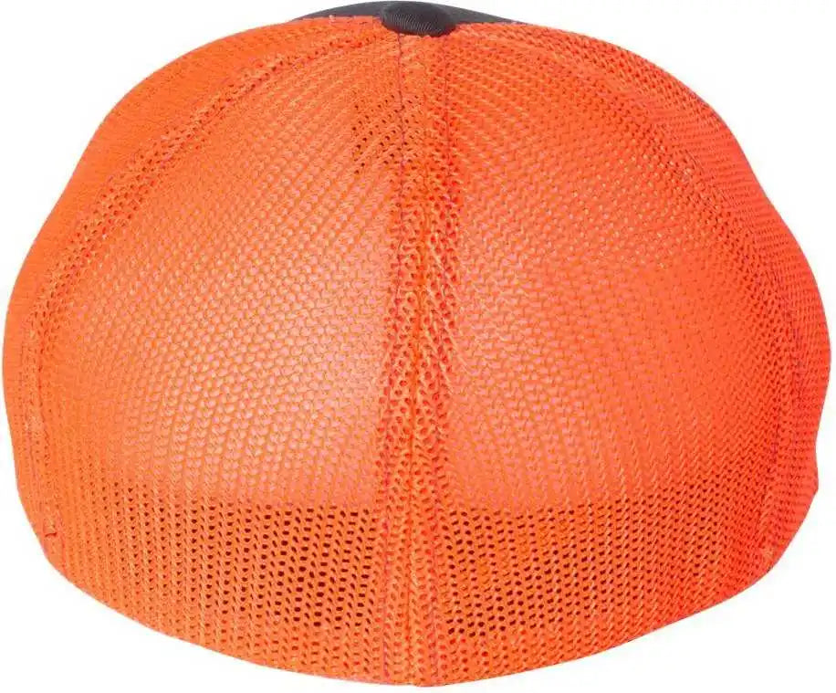 Richardson 110 Fitted Trucker with R-flex Caps - Charcoal Neon Orange