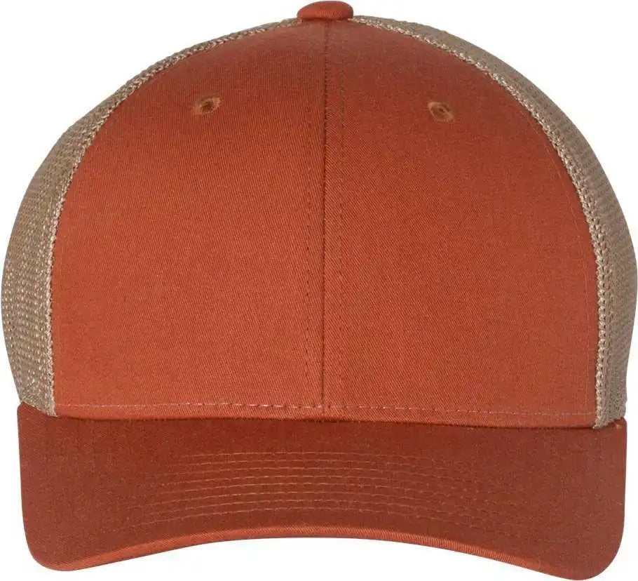 Richardson 110 Fitted Trucker with R-flex Caps - Dark Orange Khaki