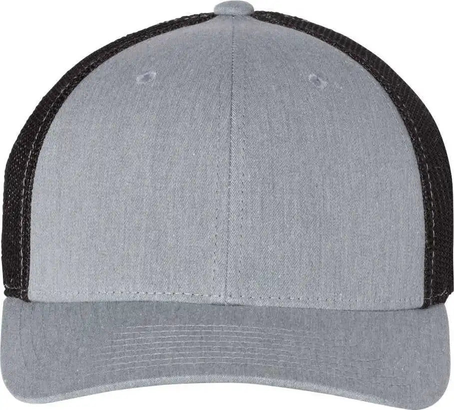 Richardson 110 Fitted Trucker with r Flex Caps Heather Gray Black