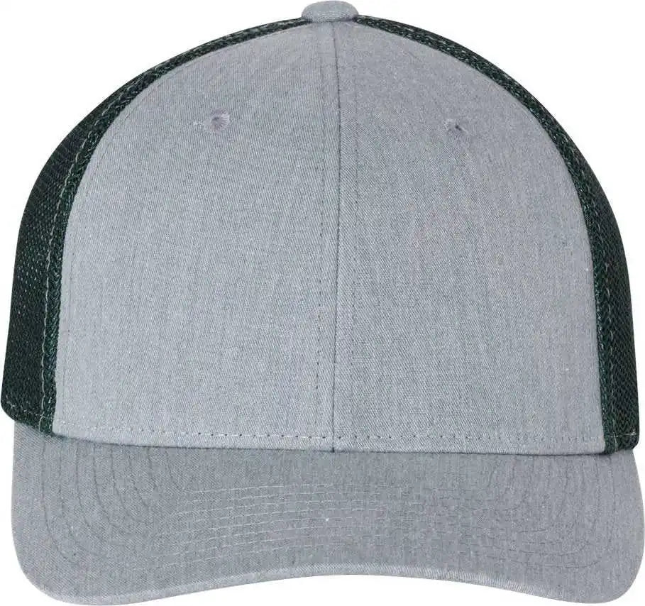 Richardson 110 Fitted Trucker with R-flex Caps - Heather Gray Dark Green