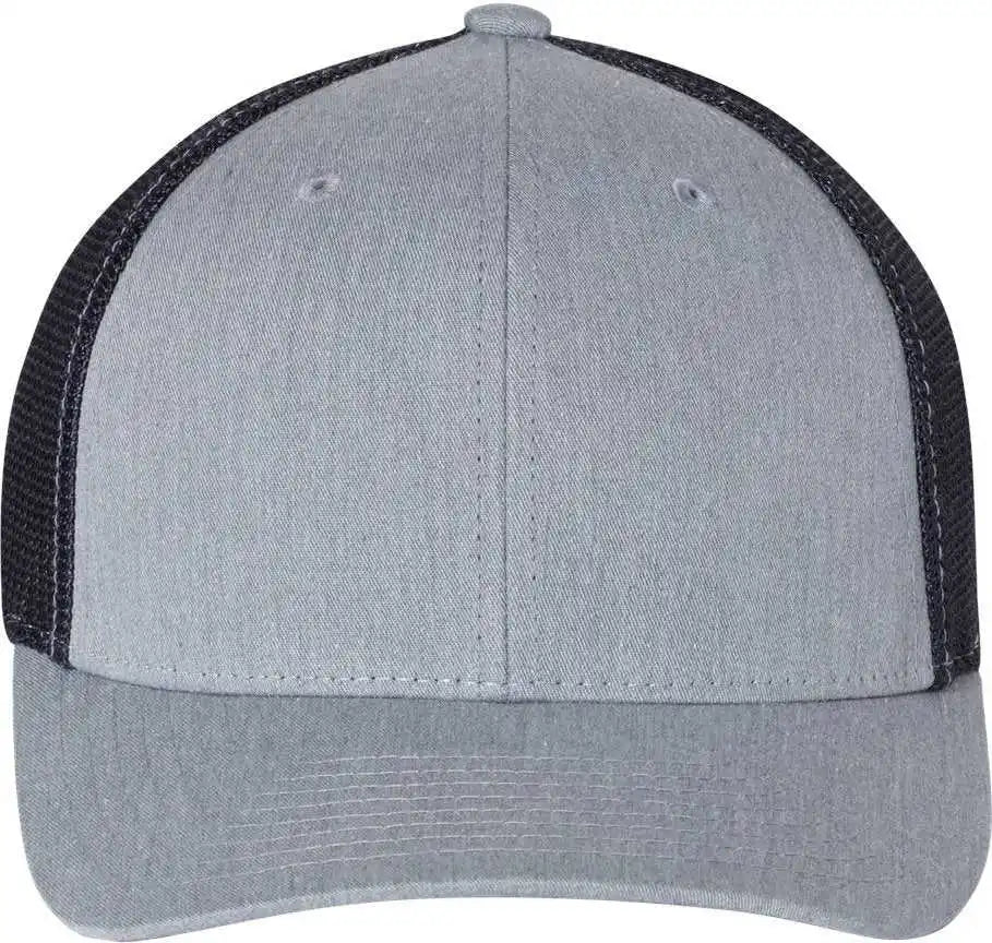 Richardson 110 Fitted Trucker with r Flex Caps Heather Gray Navy