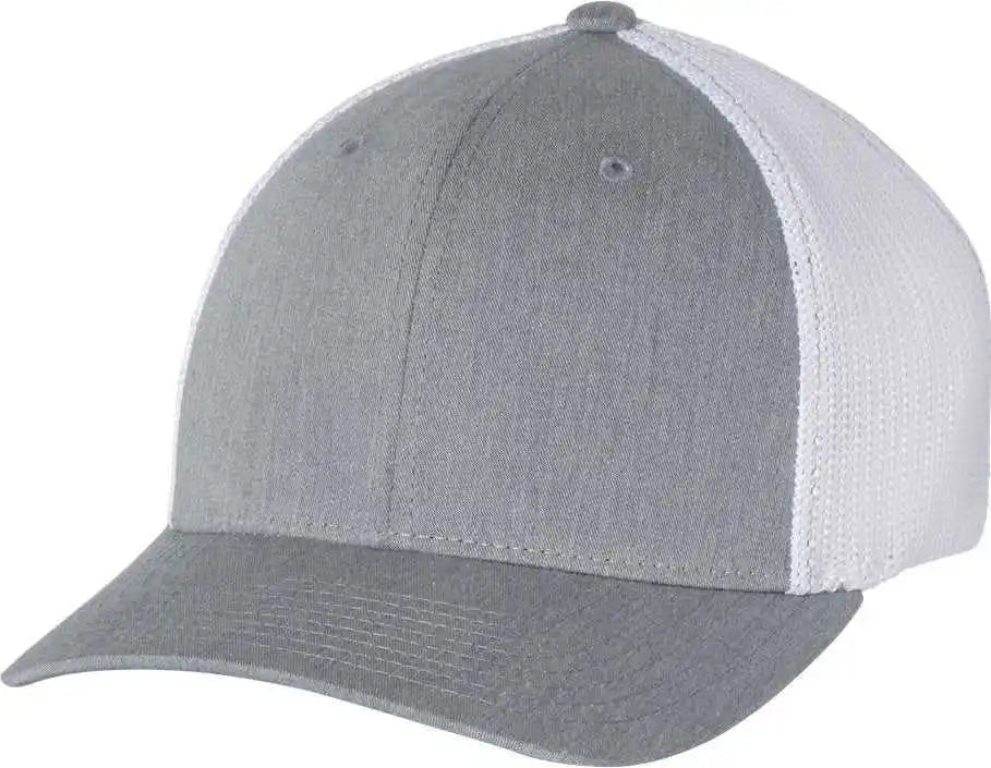 Richardson 110 Fitted Trucker with r Flex Caps Heather Gray White / Sm Md