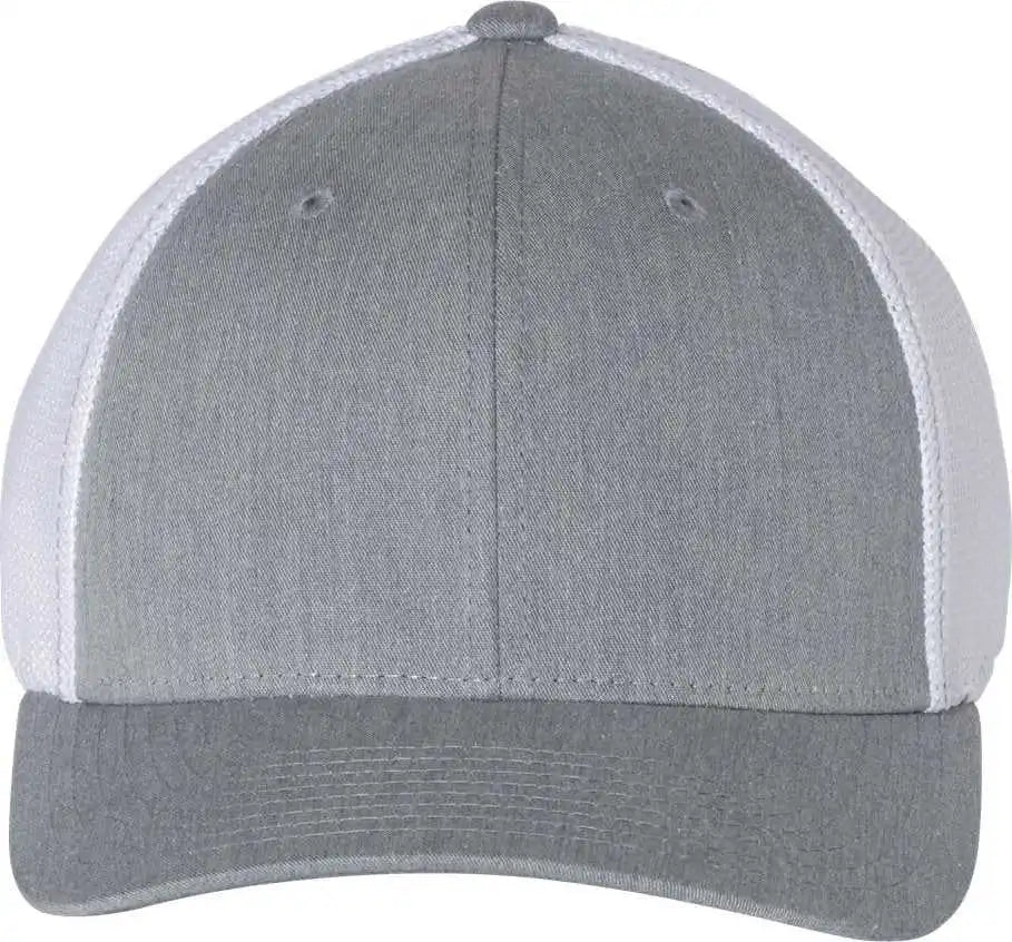 Richardson 110 Fitted Trucker with r Flex Caps Heather Gray White