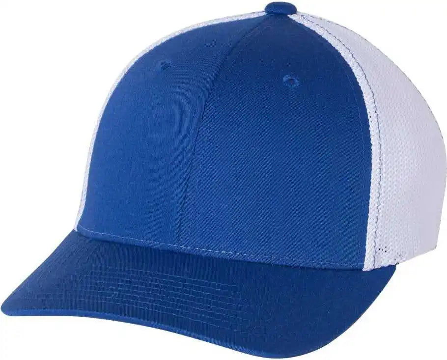 Richardson 110 Fitted Trucker with r Flex Caps Royal White / Sm Md
