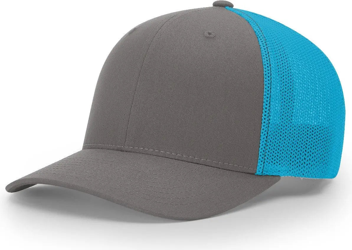 Richardson 110 R-flex Trucker Cap - Charcoal Neon Blue