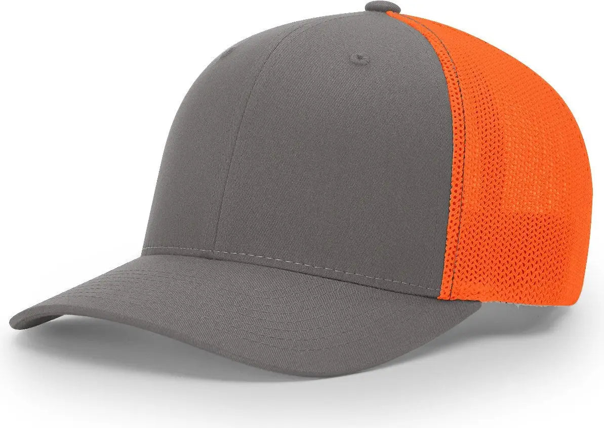 Richardson 110 R-flex Trucker Cap - Charcoal Neon Orange