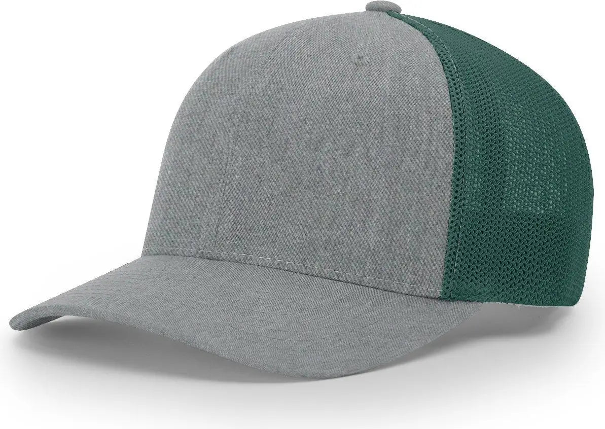 Richardson 110 R-flex Trucker Cap - Heather Gray Dark Green - Forest / Lg-xl