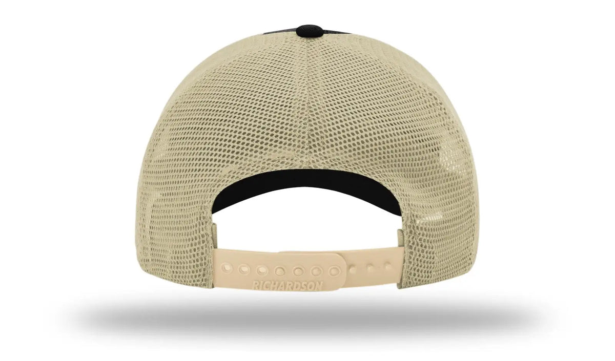 Richardson 111 Garment Washed Trucker Cap - Black Khaki - Osfm