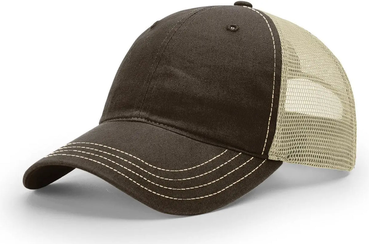 Richardson 111 Garment Washed Trucker Cap - Brown Khaki - Osfm
