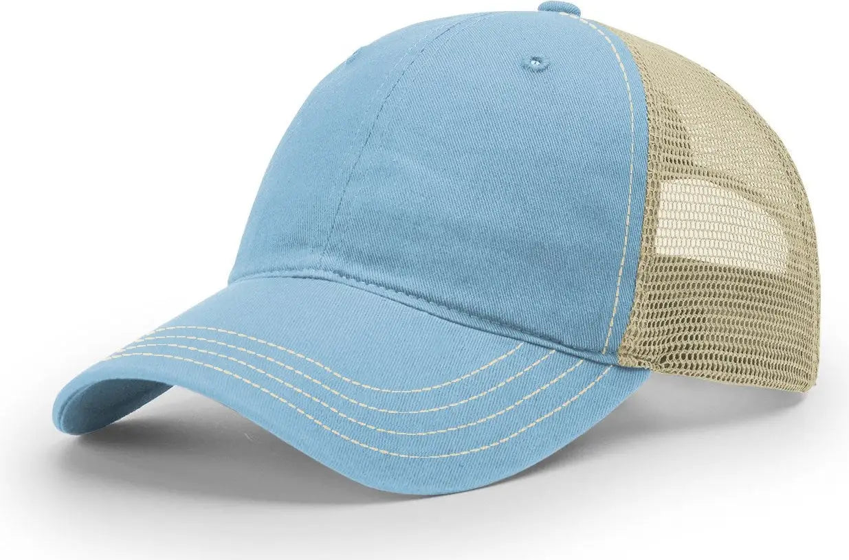 Richardson 111 Garment Washed Trucker Cap - Columbia Blue Khaki