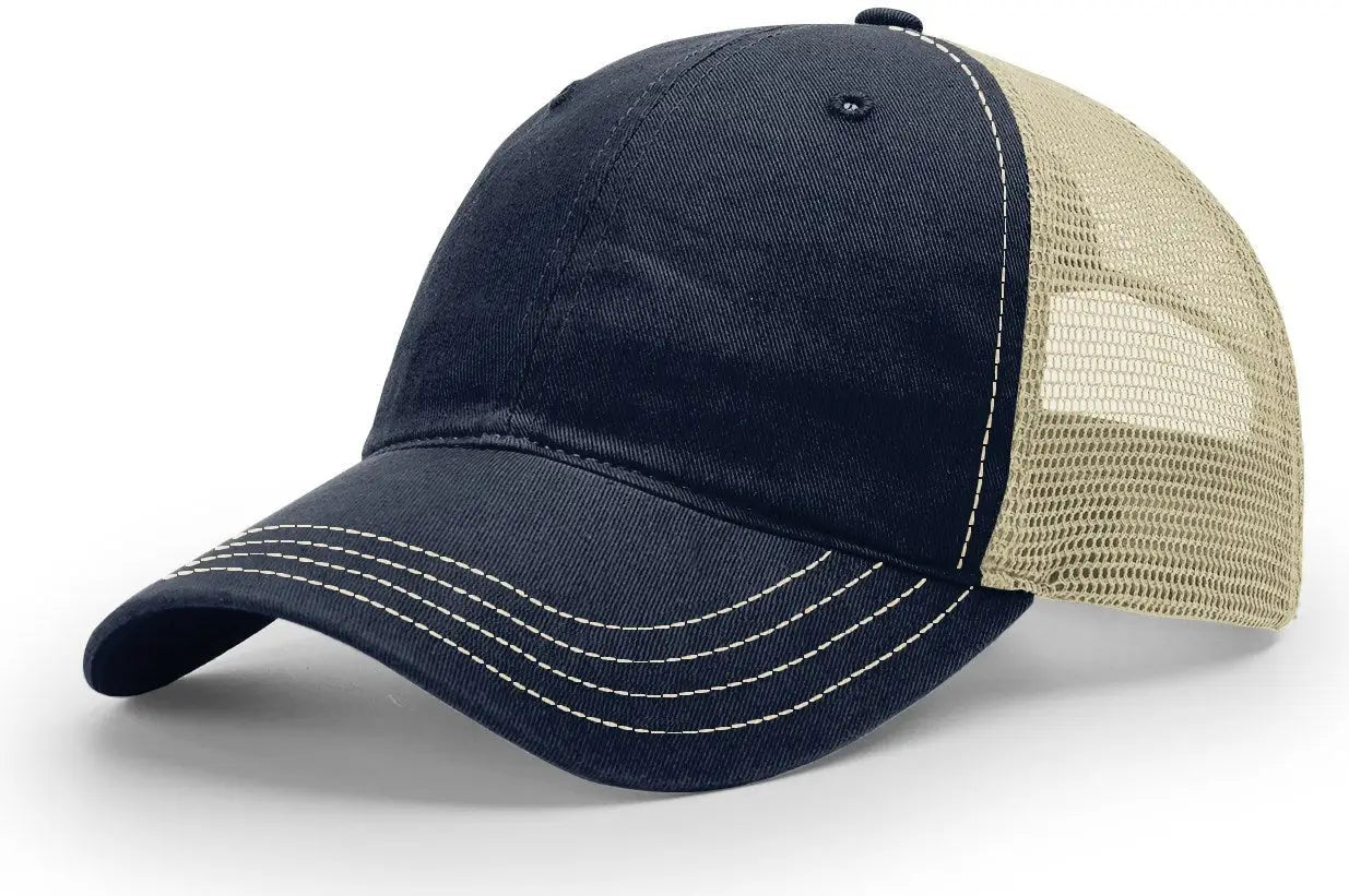 Richardson 111 Garment Washed Trucker Cap - Navy Khaki