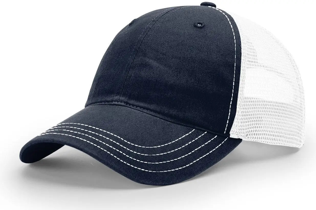Richardson 111 Garment Washed Trucker Cap - Navy White