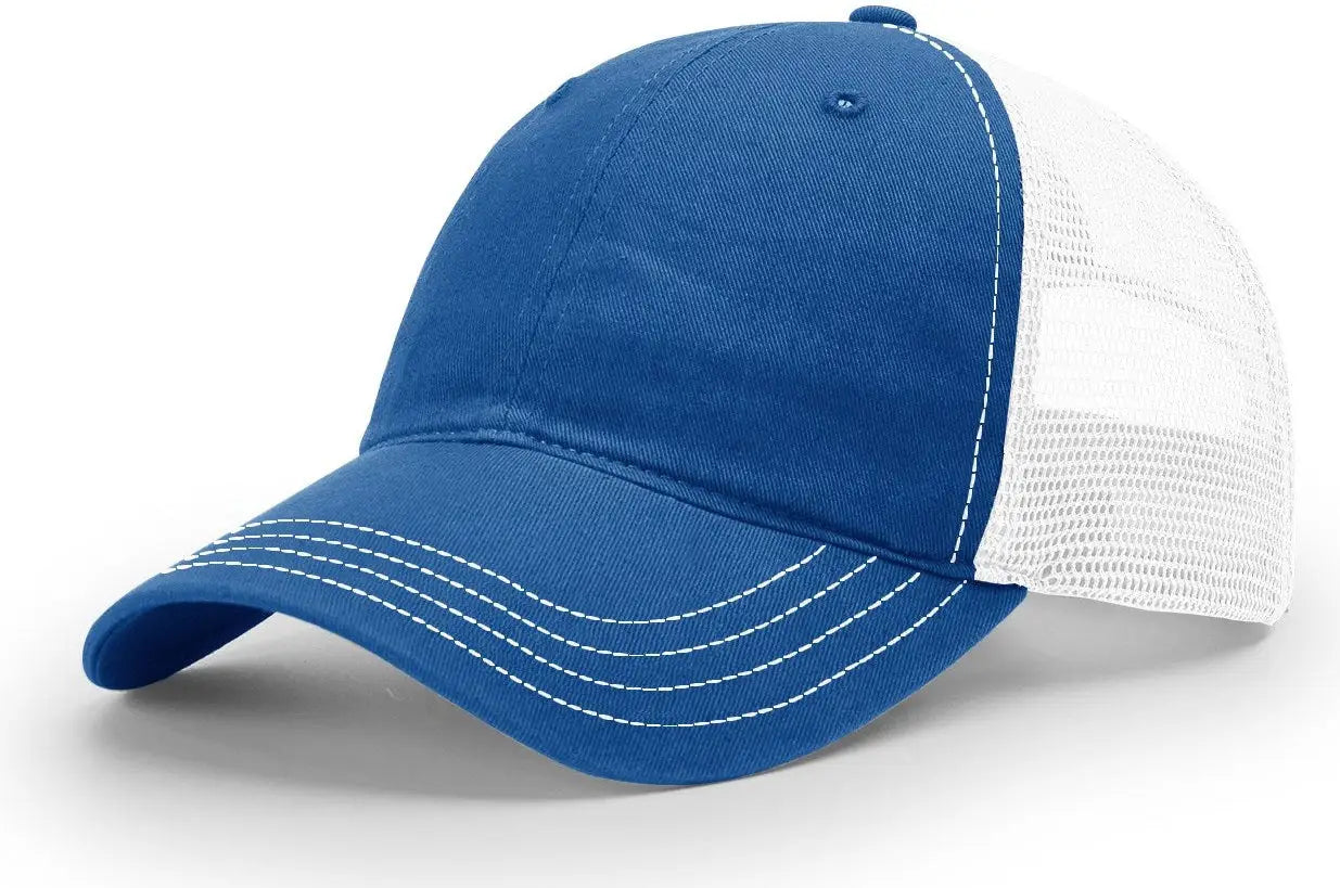 Richardson 111 Garment Washed Trucker Cap - Royal White - Osfm