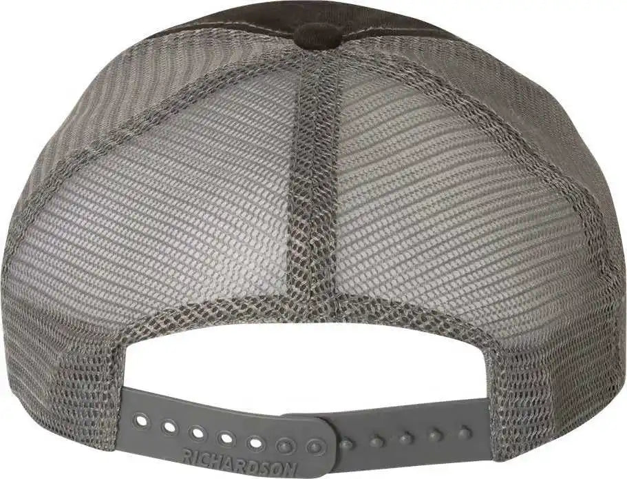 Richardson 111 Garment Washed Trucker Caps Black Charcoal Dark Gray / Osfm