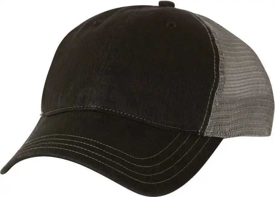 Richardson 111 Garment Washed Trucker Caps Black Charcoal Dark Gray / Osfm