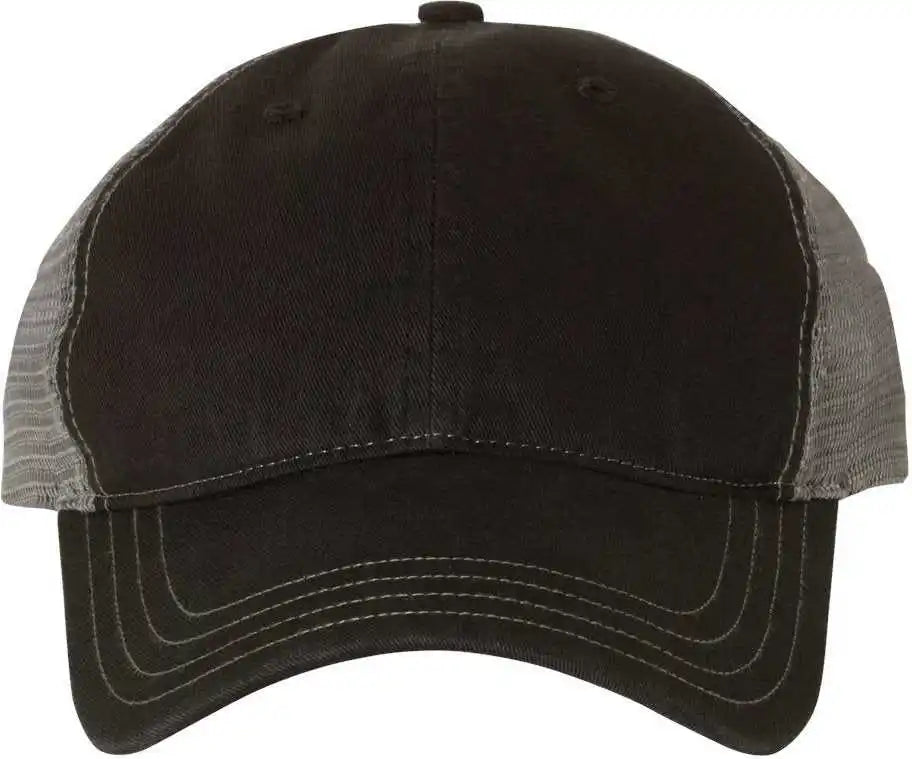 Richardson 111 Garment Washed Trucker Caps Black Charcoal Dark Gray / Osfm