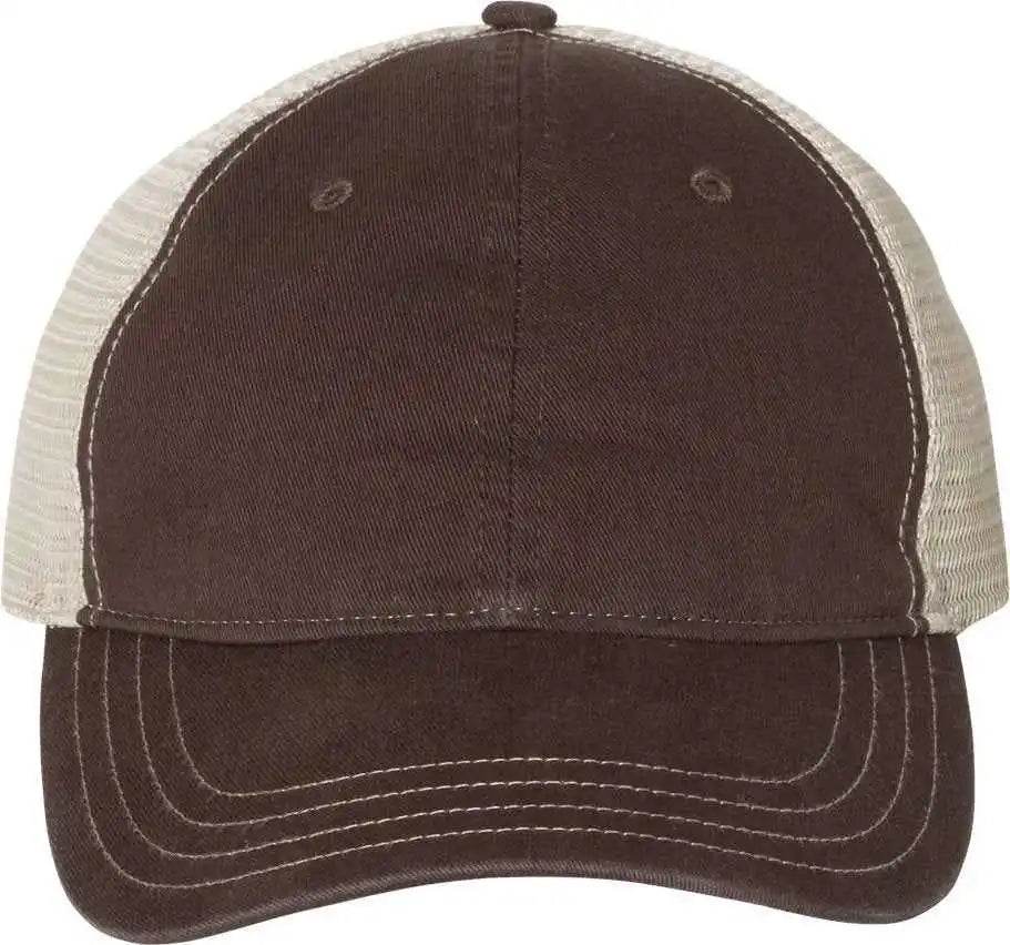 Richardson 111 Garment Washed Trucker Caps Brown Khaki / Osfm