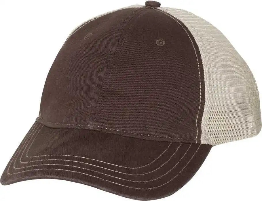 Richardson 111 Garment-washed Trucker Caps - Brown Khaki - Osfm