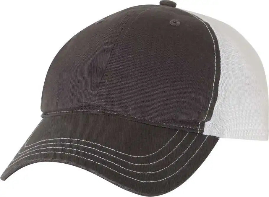 Richardson 111 Garment-washed Trucker Caps - Charcoal White - Dark Gray / Osfm