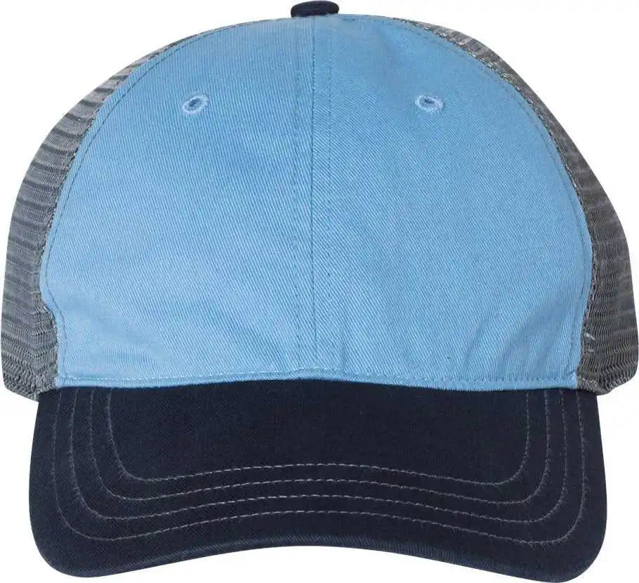Richardson 111 Garment Washed Trucker Caps Columbia Blue Charcoal Navy Dark Gray / Osfm