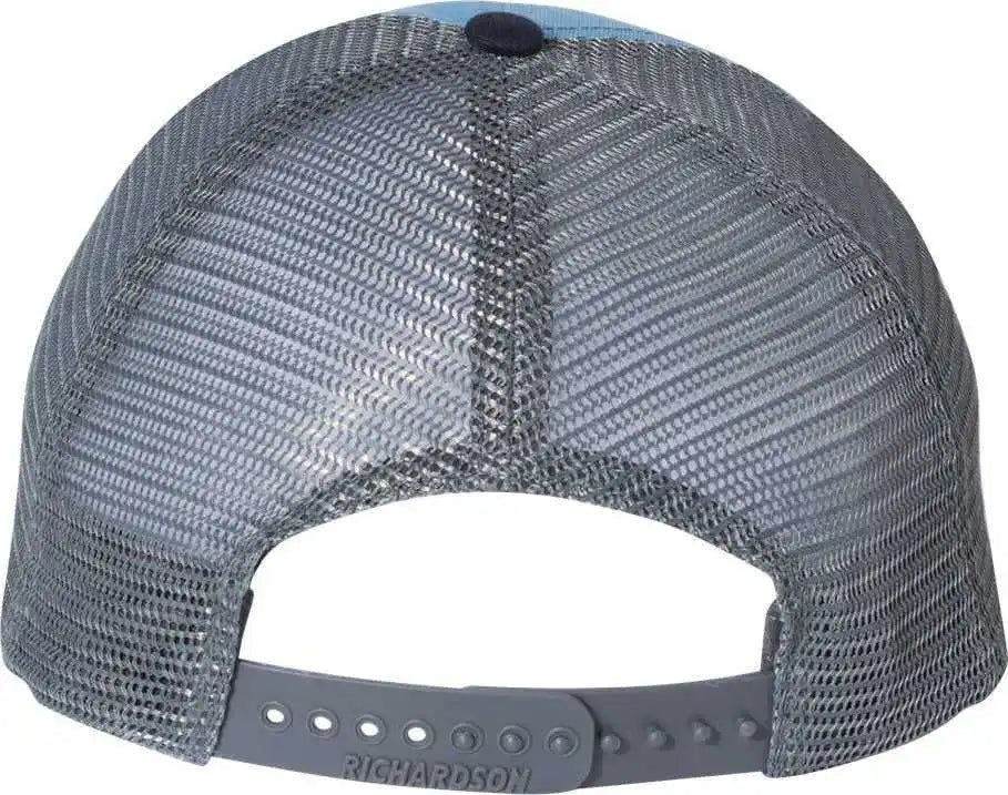 Richardson 111 Garment Washed Trucker Caps Columbia Blue Charcoal Navy Dark Gray / Osfm