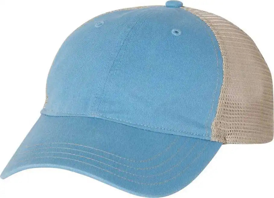 Richardson 111 Garment-washed Trucker Caps - Columbia Blue Khaki - Osfm