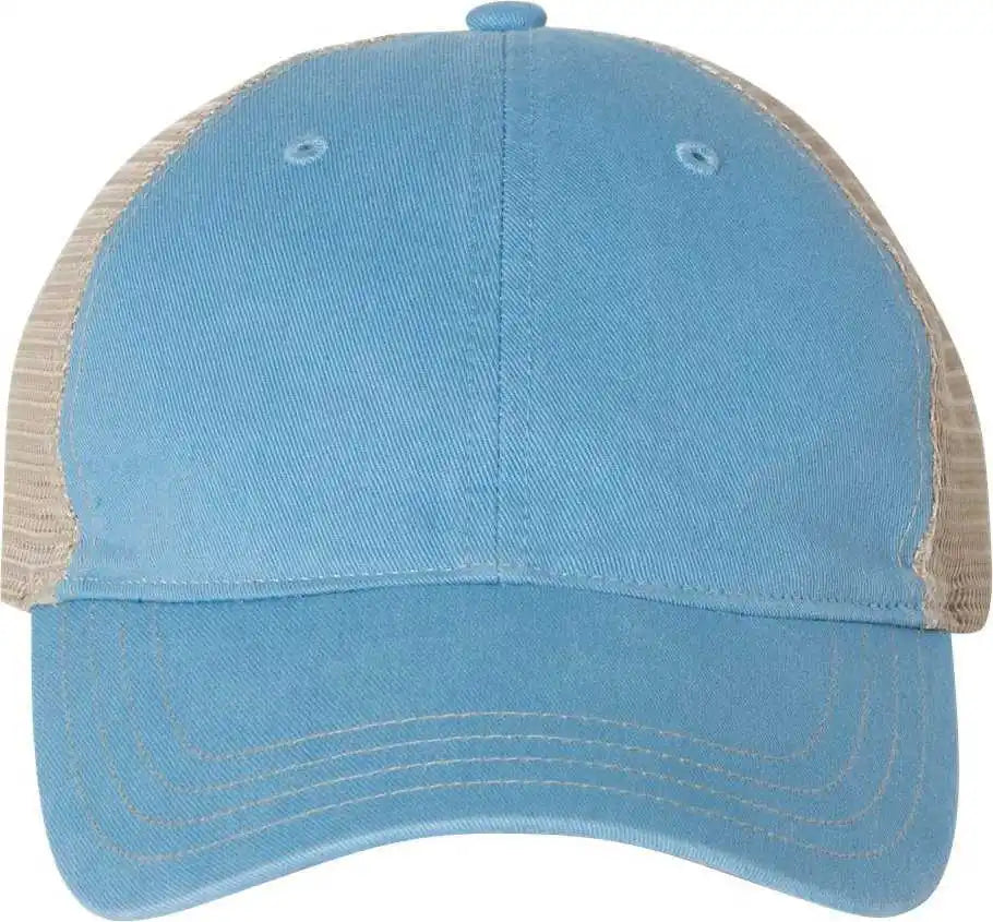 Richardson 111 Garment-washed Trucker Caps - Columbia Blue Khaki - Osfm