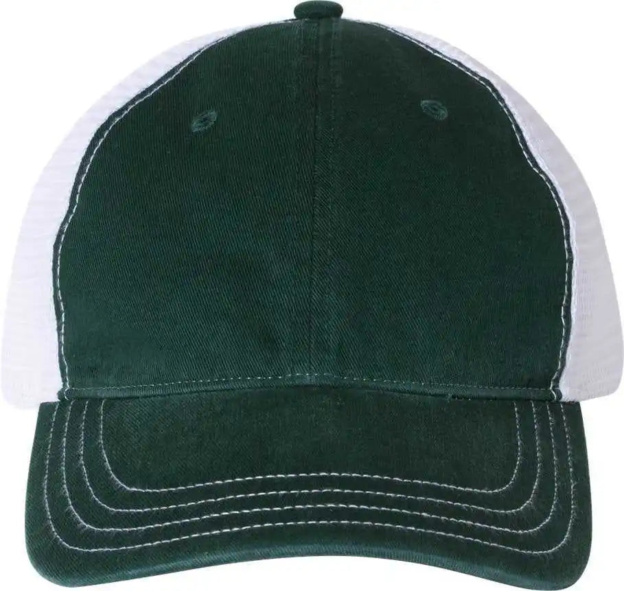 Richardson 111 Garment Washed Trucker Caps Dark Green White Forest / Osfm