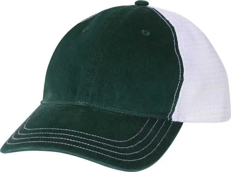 Richardson 111 Garment Washed Trucker Caps Dark Green White Forest / Osfm