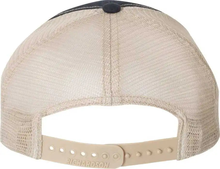 Richardson 111 Garment-washed Trucker Caps - Navy Khaki - Osfm