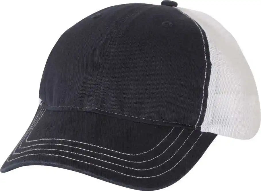 Richardson 111 Garment Washed Trucker Caps Navy White / Osfm