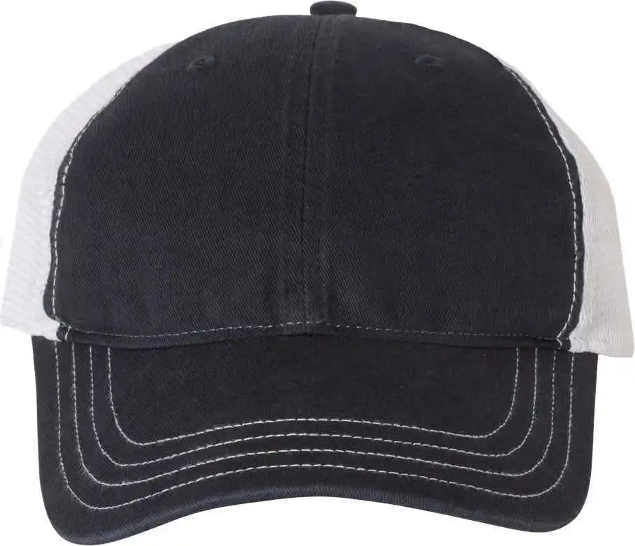 Richardson 111 Garment-washed Trucker Caps - Navy White - Osfm