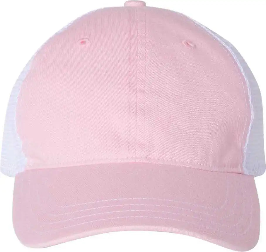 Richardson 111 Garment Washed Trucker Caps Pink White / Sm
