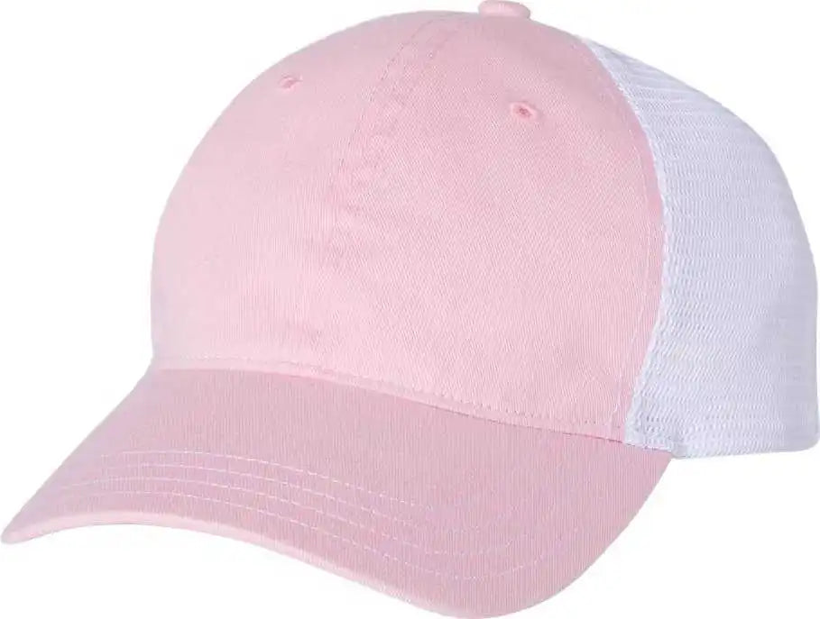 Richardson 111 Garment Washed Trucker Caps Pink White / Sm