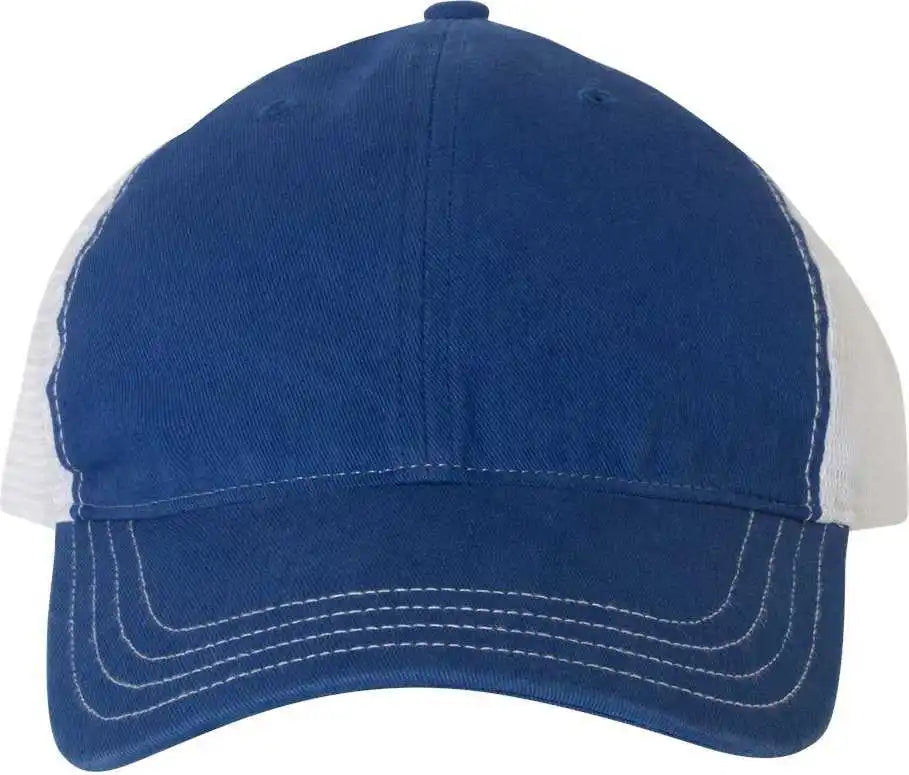 Richardson 111 Garment Washed Trucker Caps Royal White / Osfm